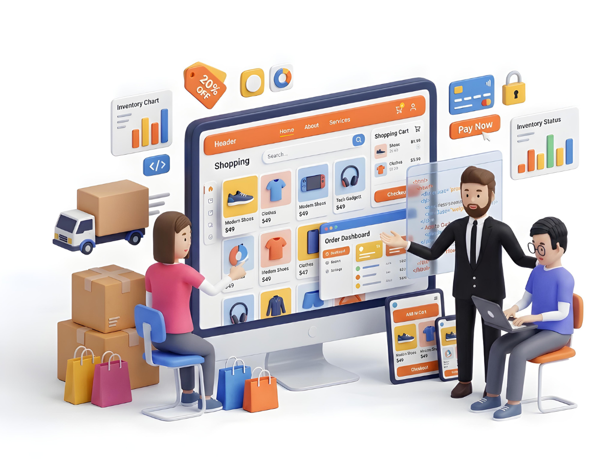 E-commerce business automation for online store management and workflow optimization