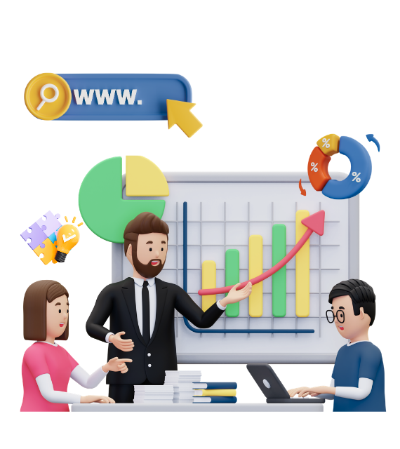 Business technology illustration for ERP and CRM software development solutions